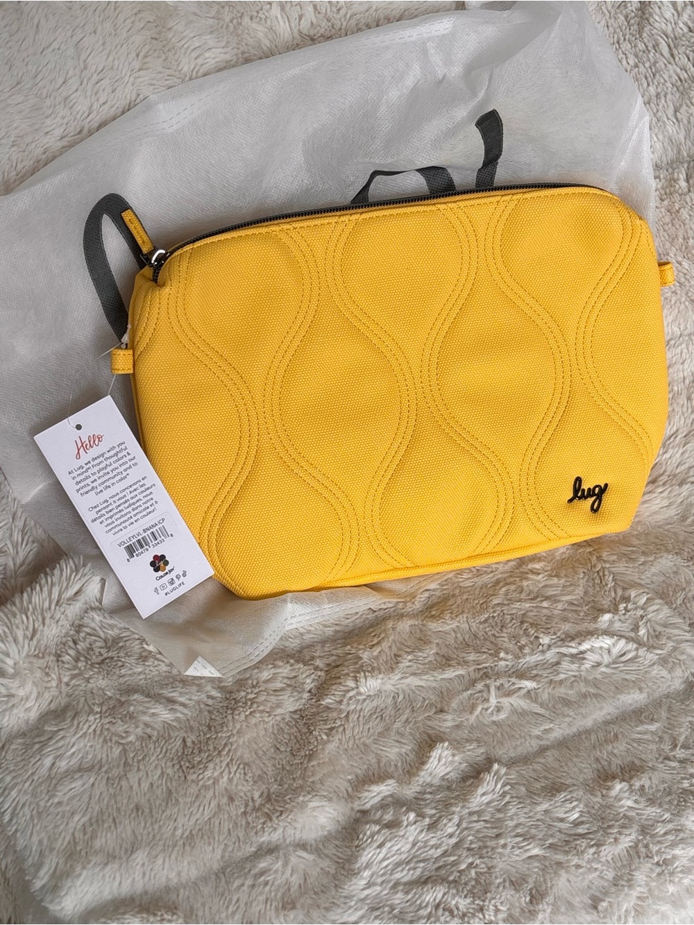 NWT Lug Volley Matte Luxe VL Pouch, Banana Yellow (see small mark on front)